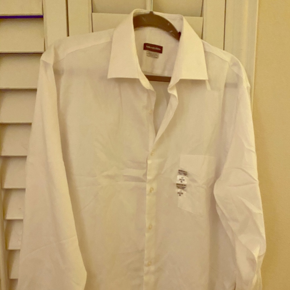 Van Heusen Shirt Fit Lux White 17” Neck 34-35